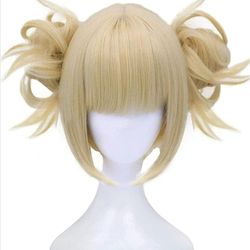 Blonde Wigs Anime Cosplay Wigs Short Wavy Synthetic Hair With Bangs Fringe Hairstyles For Lolita Party 
