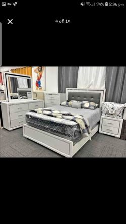 Brand new white 5pcs bedroom set are available with free delivery