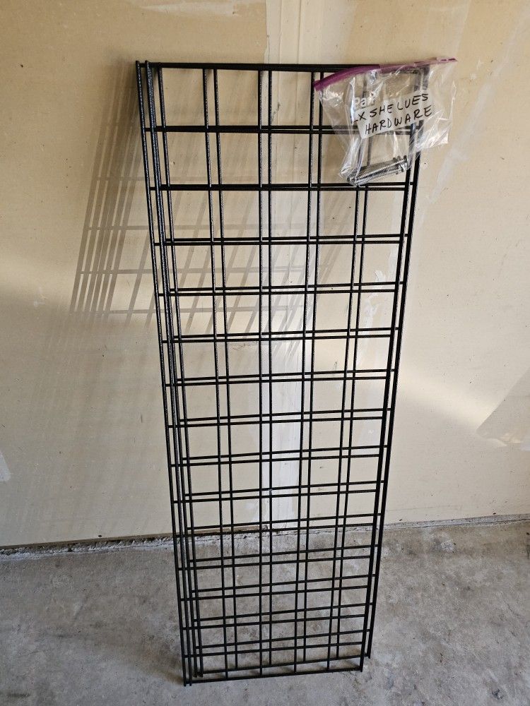 Set/2 Steel Coated Garage Shelves With Supports
