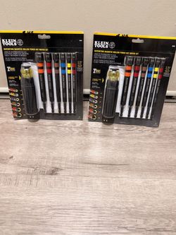 Klein Tools Ratcheting Magnetic Hollow Power Nut Driver Set (x2)