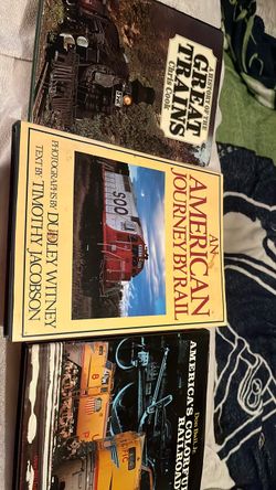 3 large coffee table hardcover books RE railroads train travel