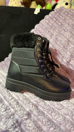 Black combat boots
