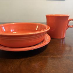 Discontinued Fiesta Ware In Persimmon 