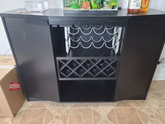 Large Bar Cabinet - Black 3 ft. Tall