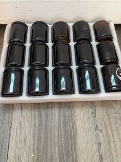 8 oz Amber Glass Jars with Lids – Lot of 15