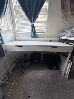 White Desk with Two Drawers