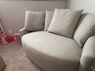 Thomasville 59" Fabric Swivel Chair