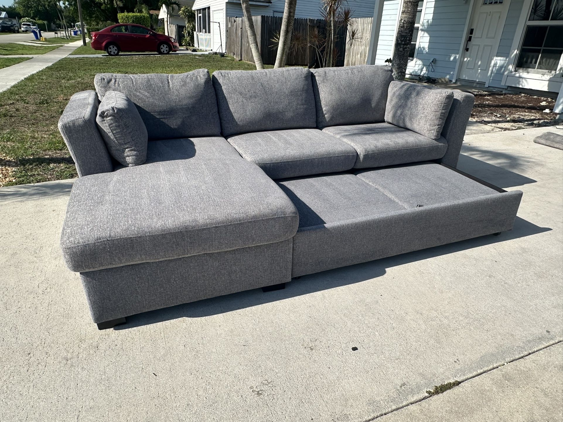 Grey Sleeper Sectional