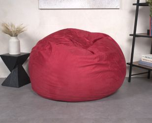 5-Foot Comfortable High-Density Shredded Foam Bean Bag Chair for Kids and Adults, with Removable Microsuede Cover, Ideal Reading and Bedroom Floor Lou