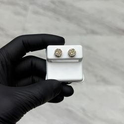 Natural Diamond Earrings 10K Gold