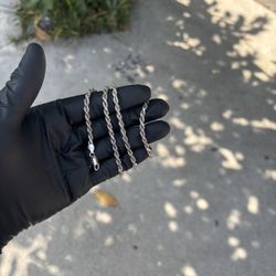 4mm Silver Rope Chain 