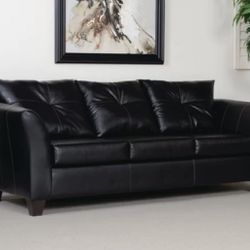 Russo 85” Faux Leather Flared Arm Sofa