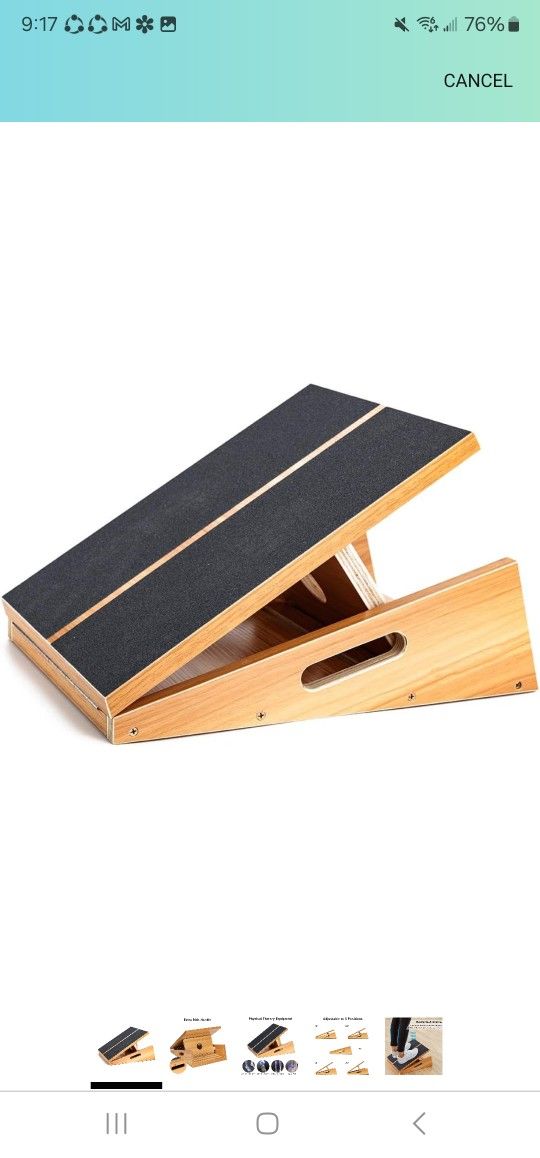 Professional Wooden Slant Board, Adjustable Incline Board and Calf Stretcher, Stretch Board - Extra Side- Handle Design for Portability.. NEW OPEN BOX