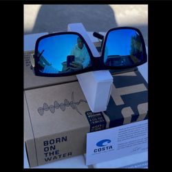Costa polarized Sunglasses - Matte Black Frame w/Blue Lens New😎