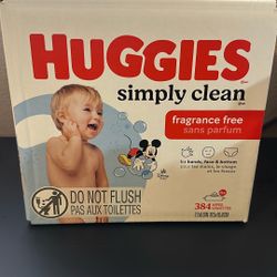 Huggies Simply Clean Wipes Fragrance Free 384 Ct 