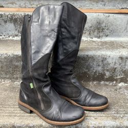 Snipe Women’s Black Leather & Suede Boots Size 7.5