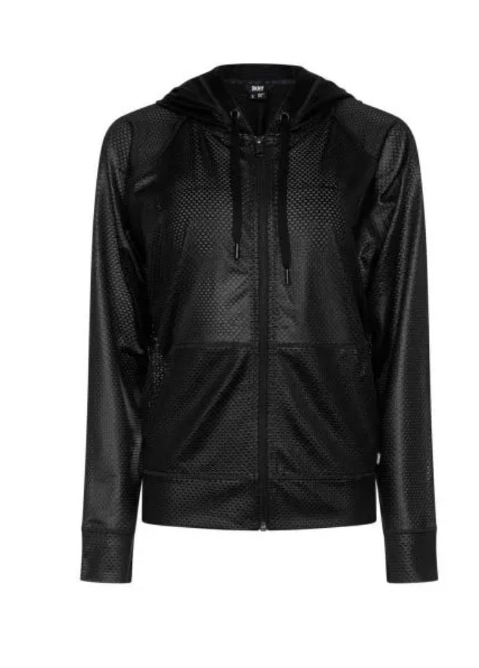 DKNY CHINTZ HONEYCOMB MESH FULL ZIP HOOD