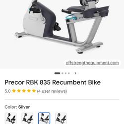 Precor RBX 835 Recumbent bike
