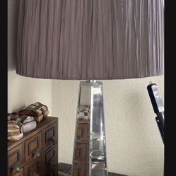 Z gallerie Glamorous, Glitzy Mirror Lamp. Silk Shade. Grayish! 