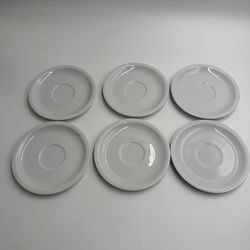 Coffee House Collection 16oz Saucers Set of 6 White New Poland