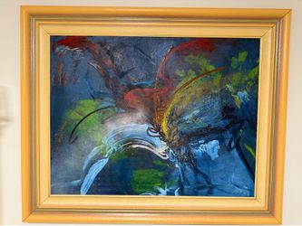 Framed Abstract Oil Painting