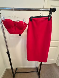 Fashion Nova Red Two-Piece Set – $30