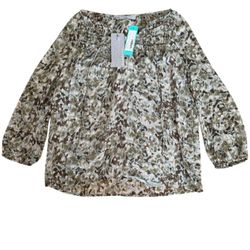 Daniel Rainn Medium Mint Sarver 3/4 Sleeve Front Ruffle Blouse NWT Stitch Fix