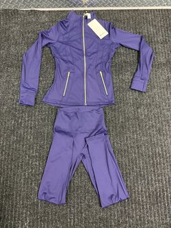 Lululemon Purple Zip-Up Jacket and Pants Set