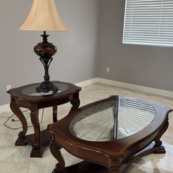 Coffee table Sude table and lamp