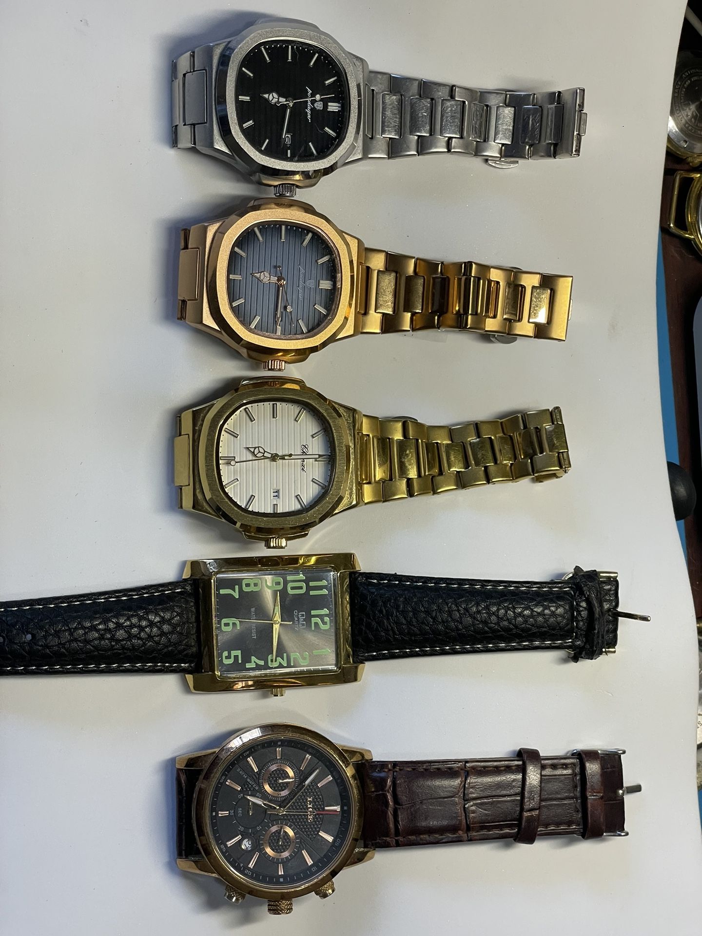 5 Men’s Watch lot 2 Dress Watches And 3 Stainless Steel. All Great Condition. Made For Any Event