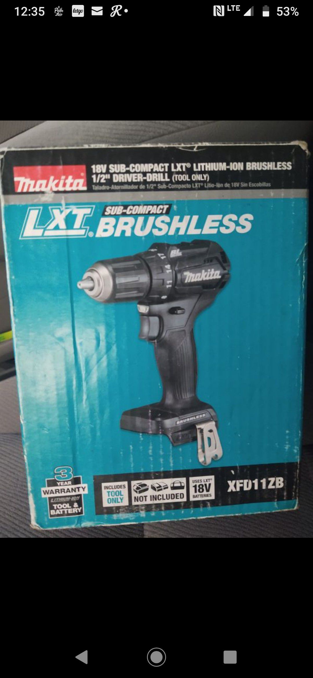 Makita compact drill brushless new (( no charger no battery)) firm$$ or you'll be blocked