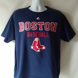 Majestic Boston Red Sox men's blue short sleeve t-shirt size L