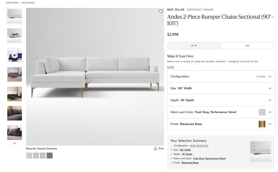 west elm sofa