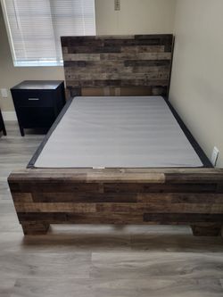 Full Bed Frame and Nightstand