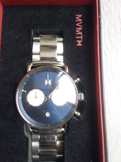 Blue face stainless steel dial men's watch ⌚