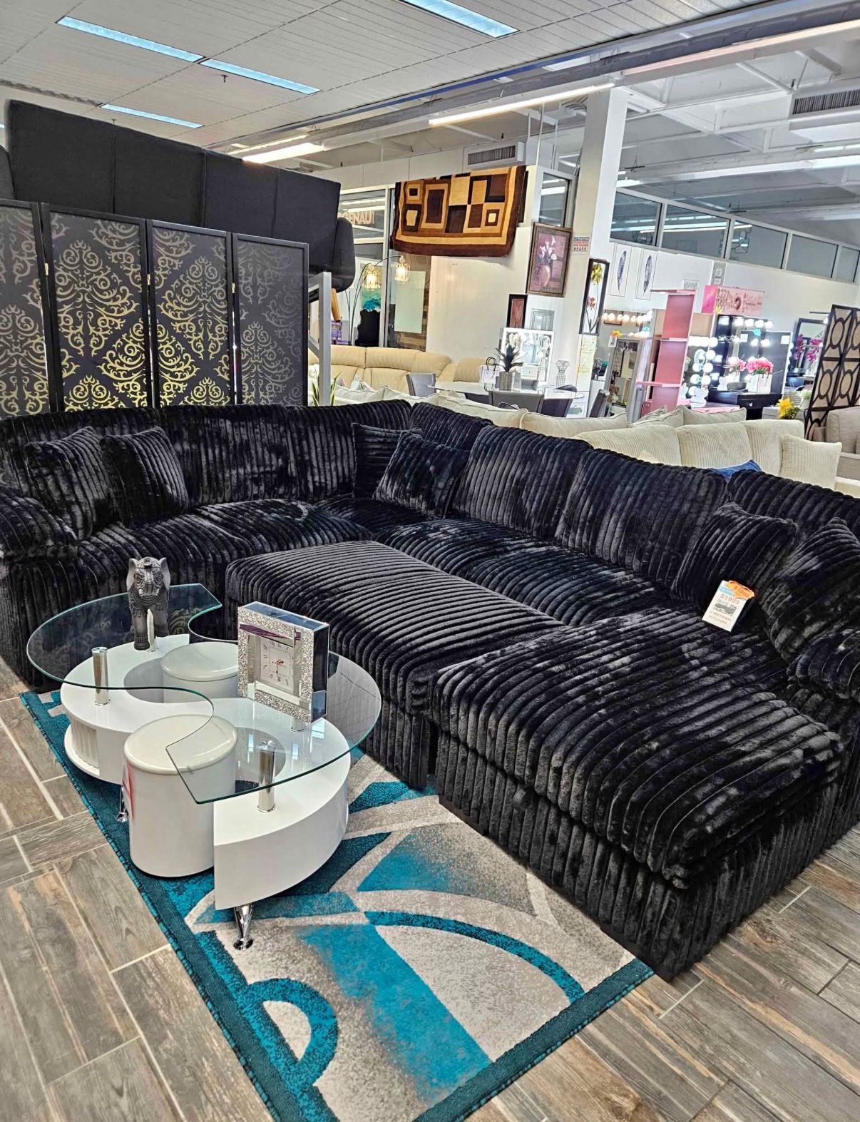 🛋️NEW!! Corduroy Sleeper Sectional Sofa STILL IN BOX 📦 