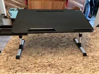 Lap table with folding and adjustable legs