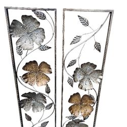 2 Peices If NICE  Metal Decor (New) 36"tall X 10" Wide