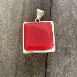 Sterling silver square pendant 