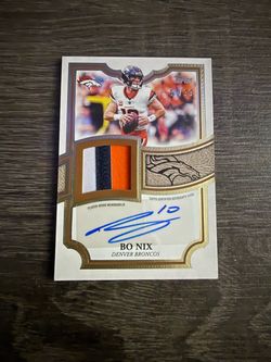 Bo Nix Topps Auto Patch Card 51/99 Denver Broncos