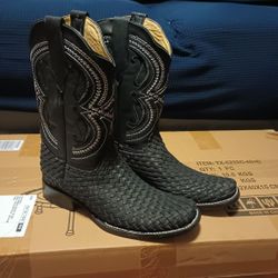 Botas De Piel, Petatillo Negro, Horma Dubai 