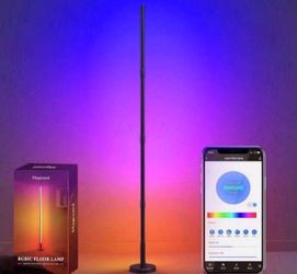 RGB Corner Floor Lamp, 63" Smart LED Light with WiFi App Control, Works with Alexa and Google Assistant, Color Changing with 16 Million Colors, Scene 
