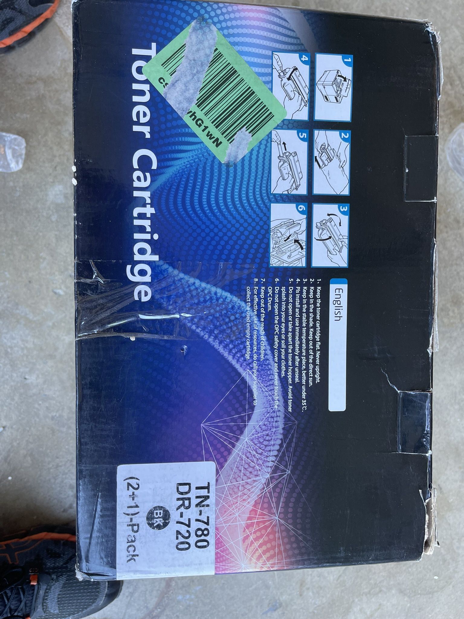 2 Pack TN780 Toner Cartridge & 1 Pack DR720 Drum Unit Compatible for Brother TN780 DR720