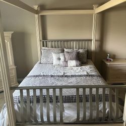 Queen size 4 piece bedroom set excluding mattress and box spring