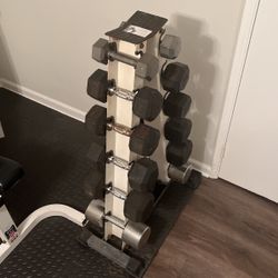 Dumbbell Rack + 280lbs of Dumbbells 