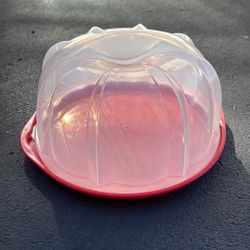 Nordic Ware 10” Cake Carrier Clear Top Red Base 