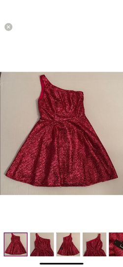 Lulu’s One Shoulder Fuchsias Dress 