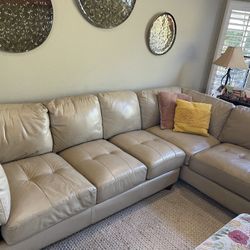 Tan Faux Leather Couch For Sale 
