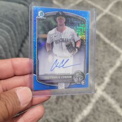 Charlie Condon Bowman Chrome Purple Mojo Refractor Number 110/150/ Auto Baseball Card/taking Offers 