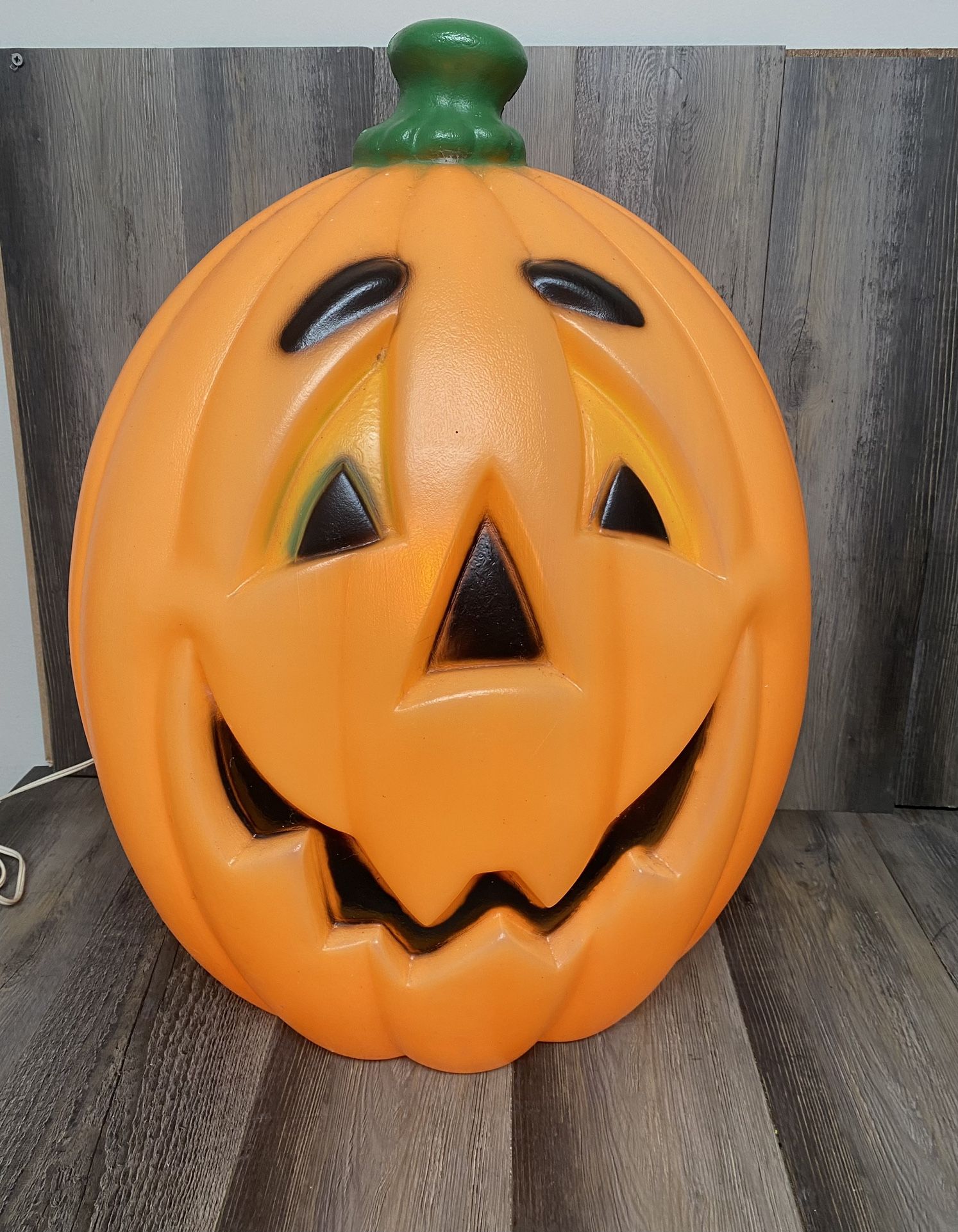 Vintage Halloween Grinning Pumpkin Blow Mold 36” General Foam Plastics Norfolk